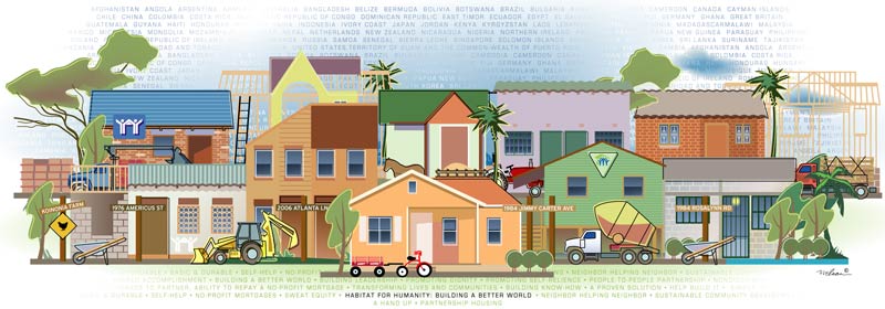 Habitat for Humanity Jimmy Carter tribute print