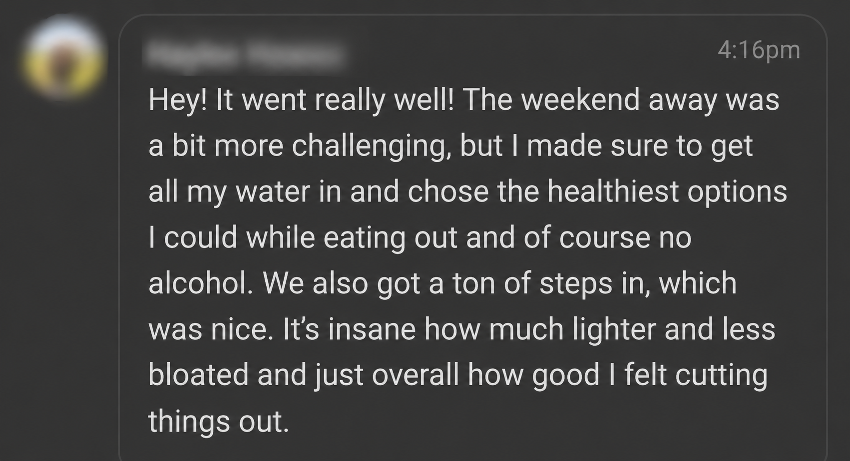 Client win — Heidi loving the information in the program