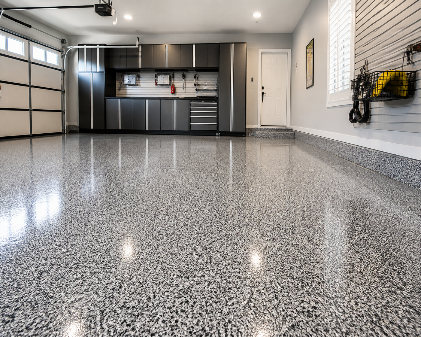 Finished project of an epoxy garage in Queen Creek, Arizona
