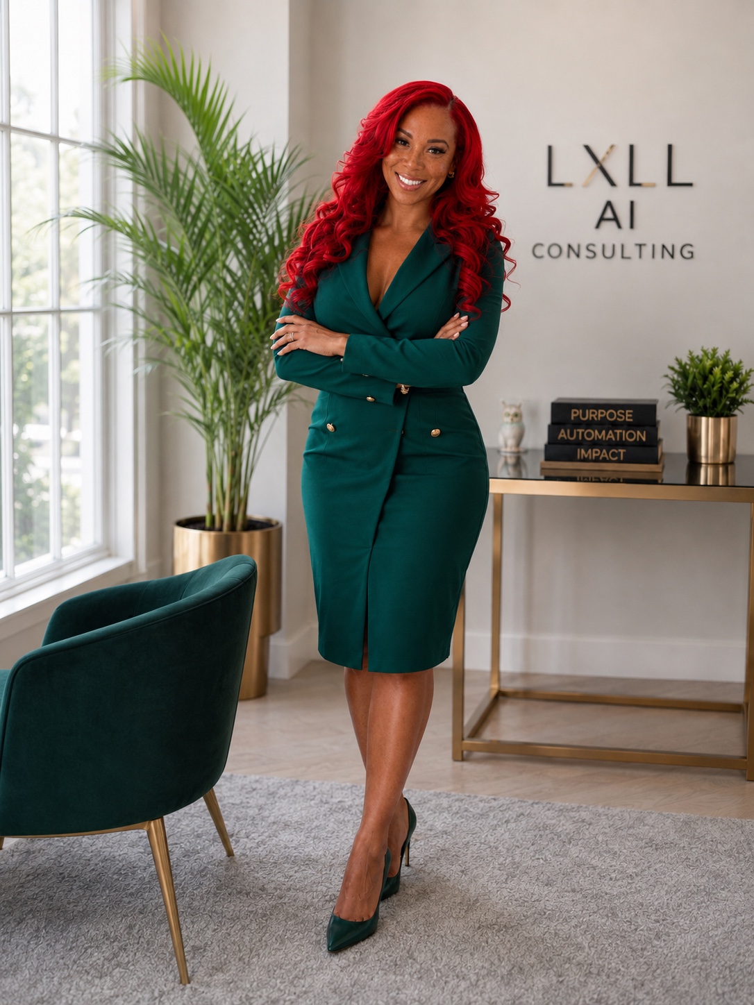Lauren X LouLa in the LXLL AI Consulting office