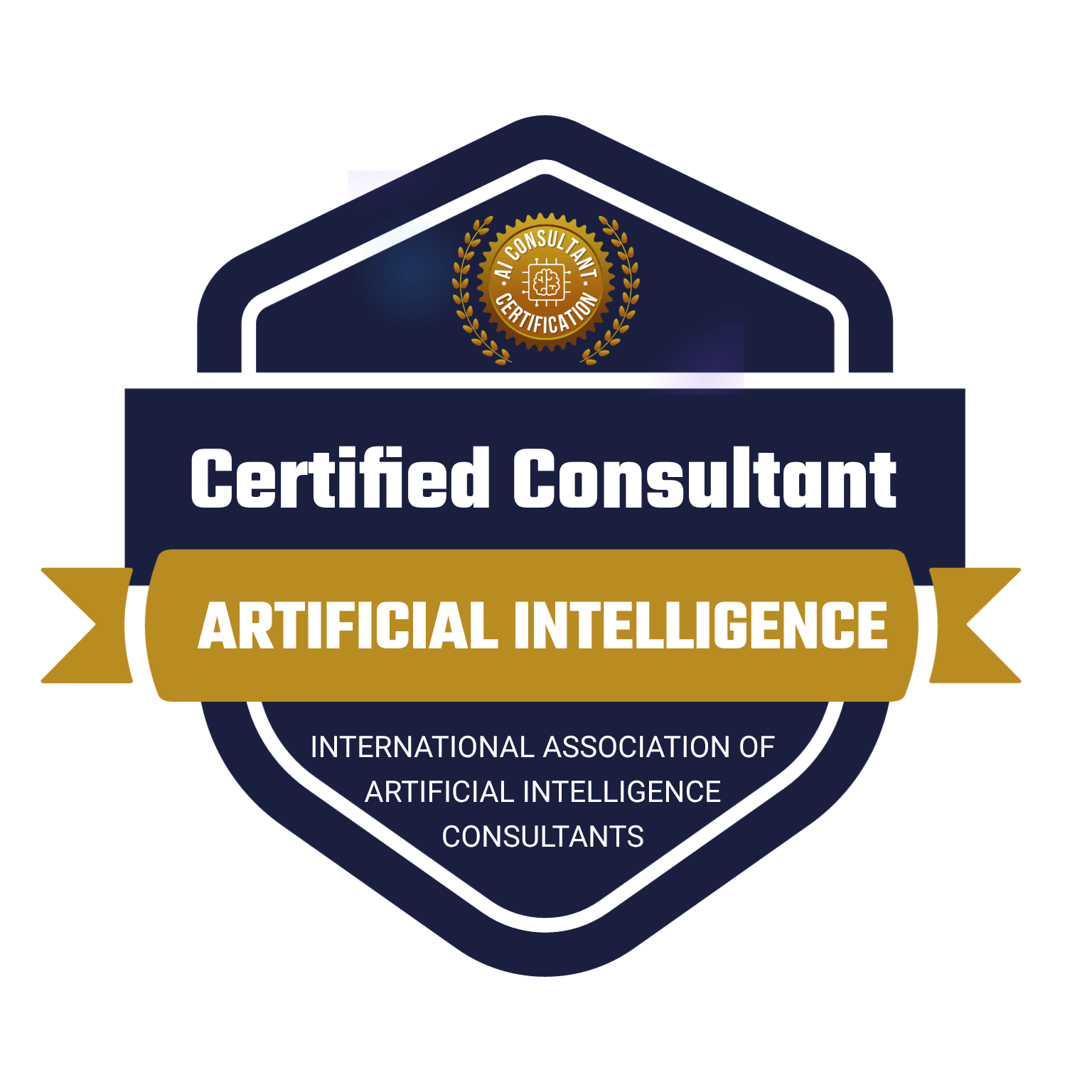 Certified Consultant Artificial Intelligence official badge from the International Association of Artificial Intelligence Consultants