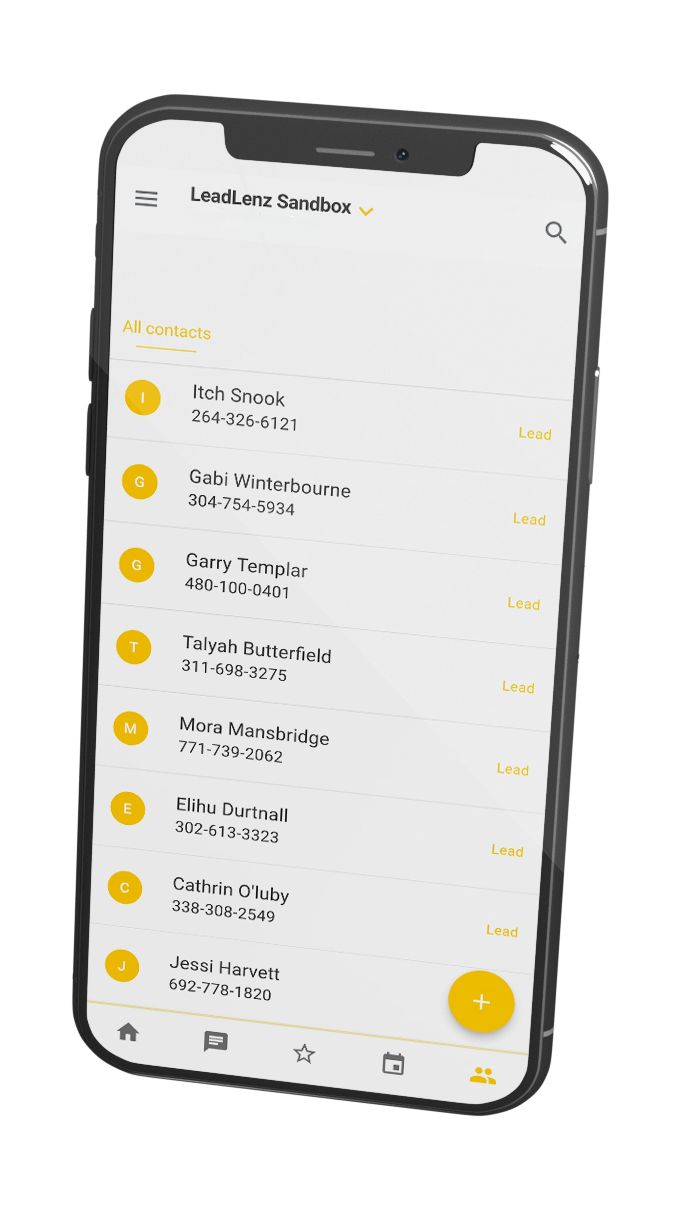 LeadLenz mobile app CRM