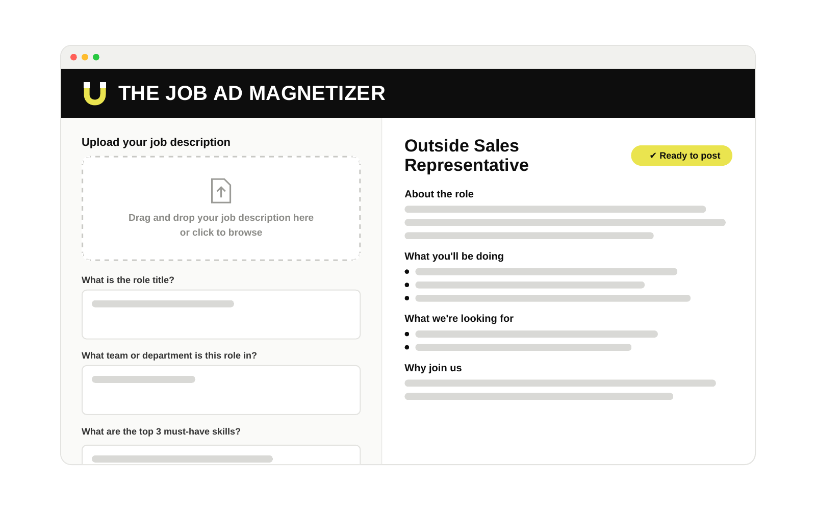 The Job Ad Magnetizer