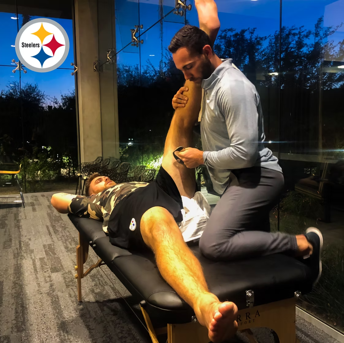 Professional athlete training session