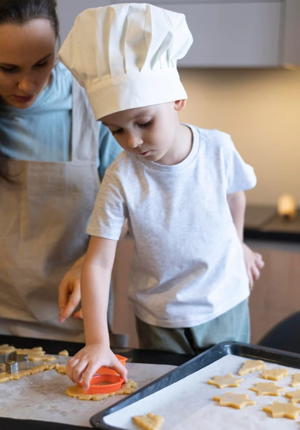 A young chef at Kid's Rule Cooking School