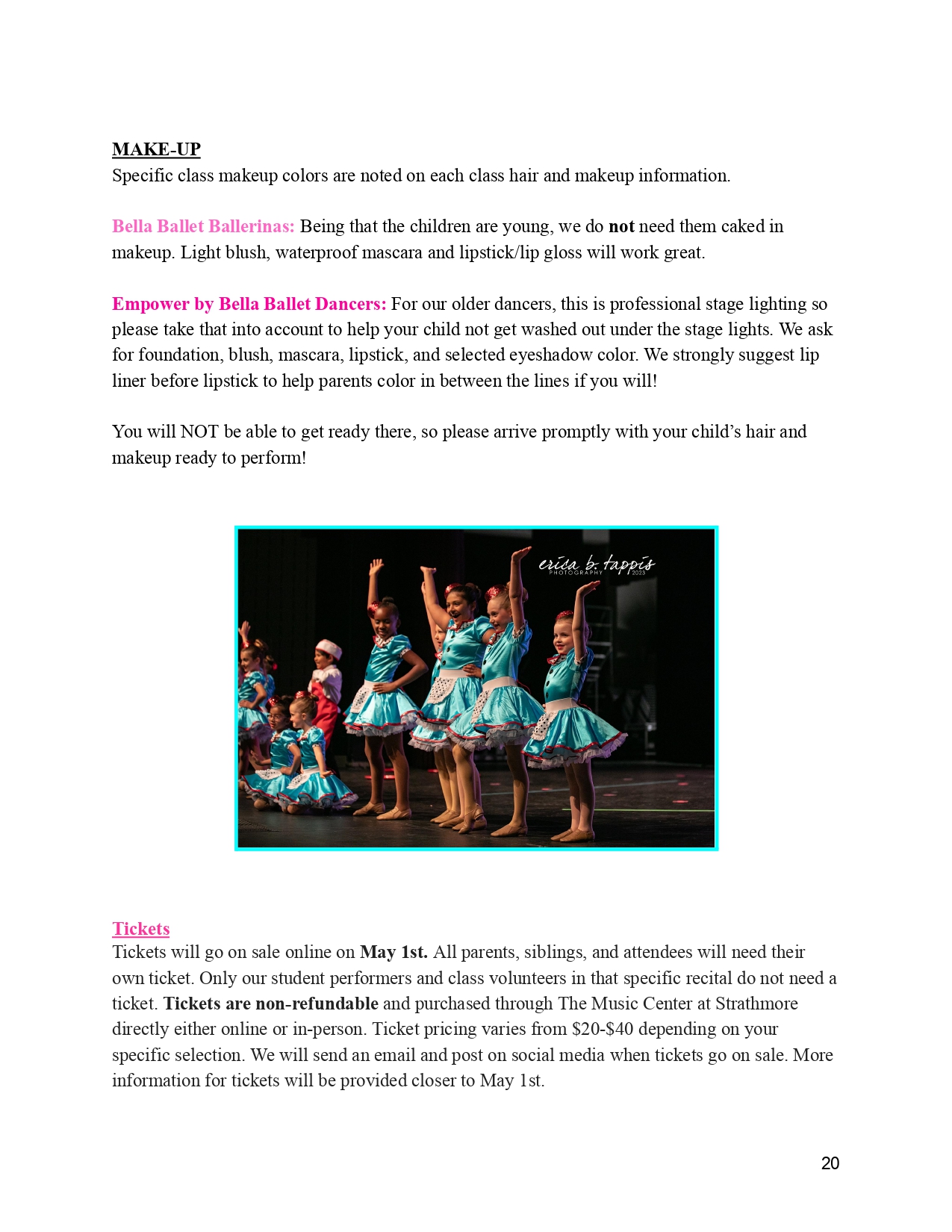Performer Recital Information