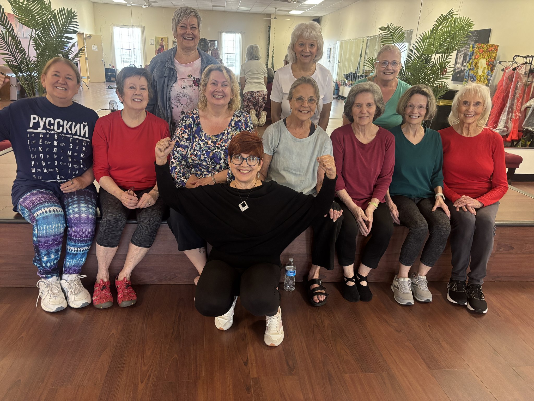 Women in a group fitness class