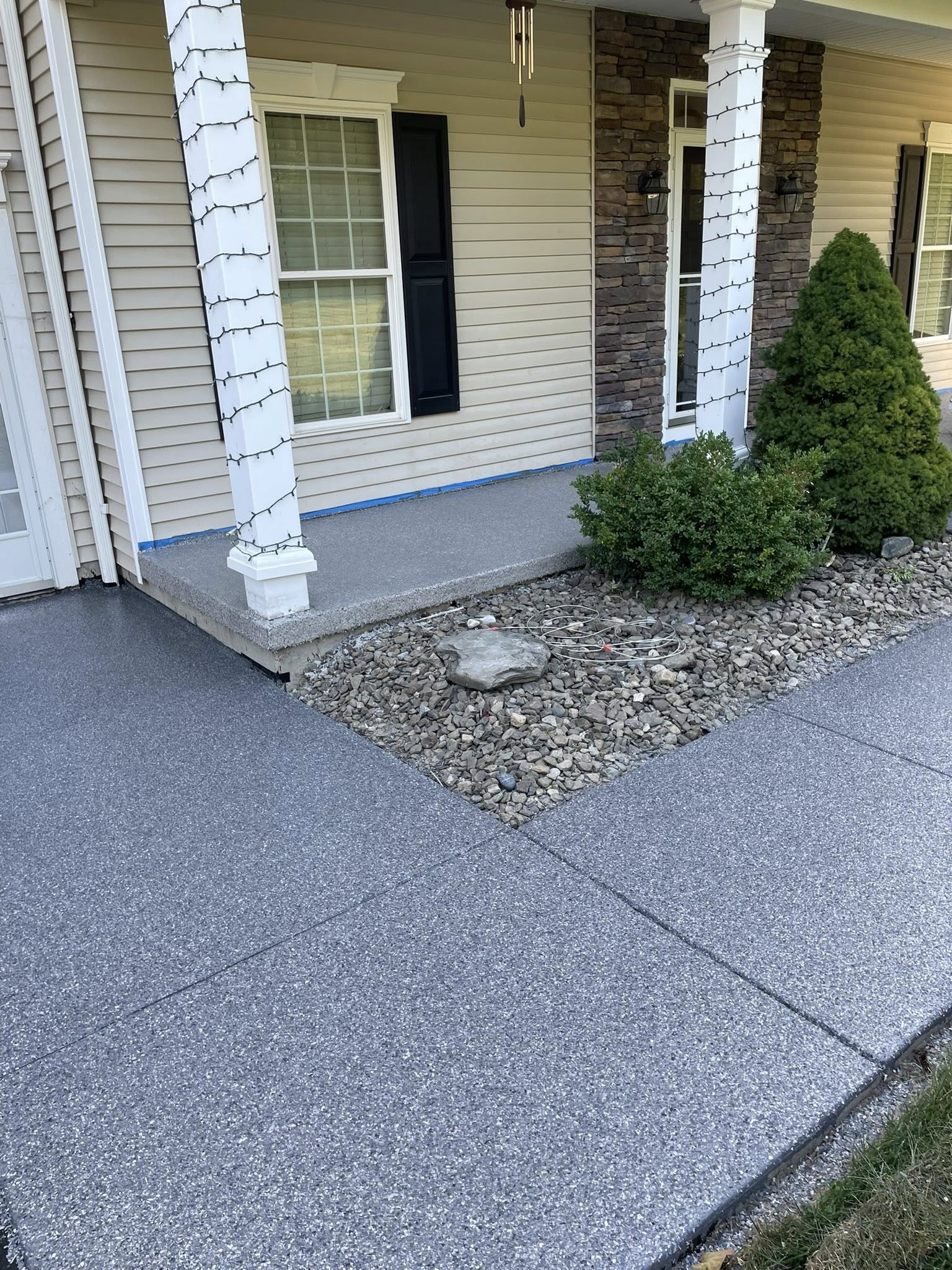 Outdoor Flake Coating — Residential Walkway