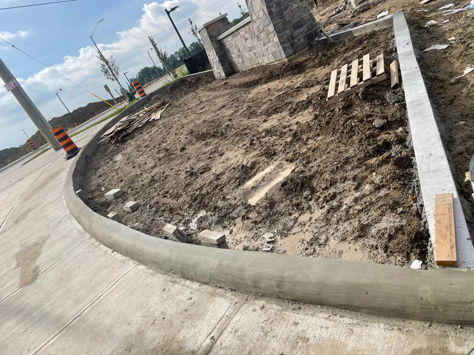 Commercial entrance before concrete and asphalt work in the GTA