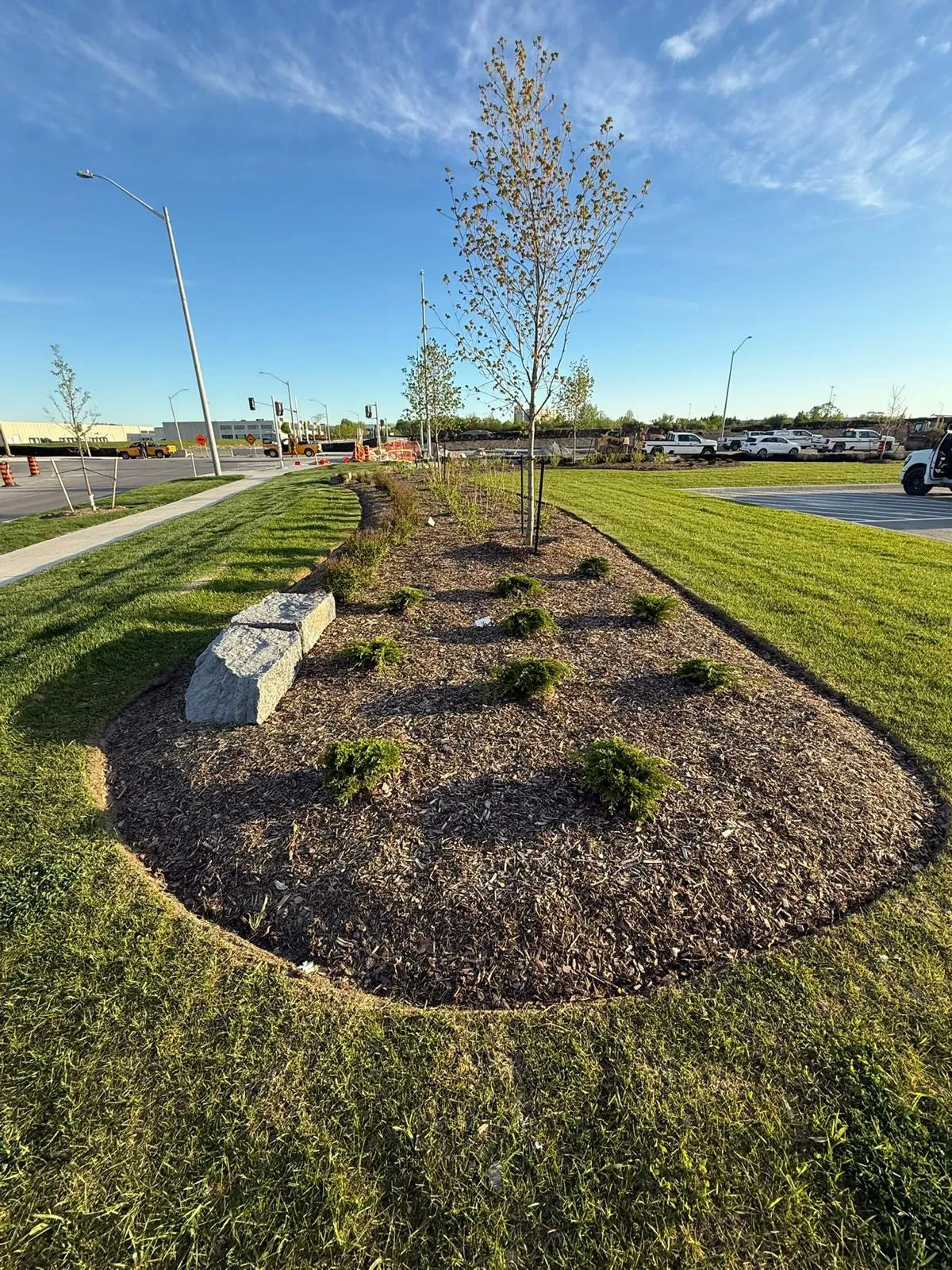 Irrigation and turf care on a maintained commercial site in the GTA
