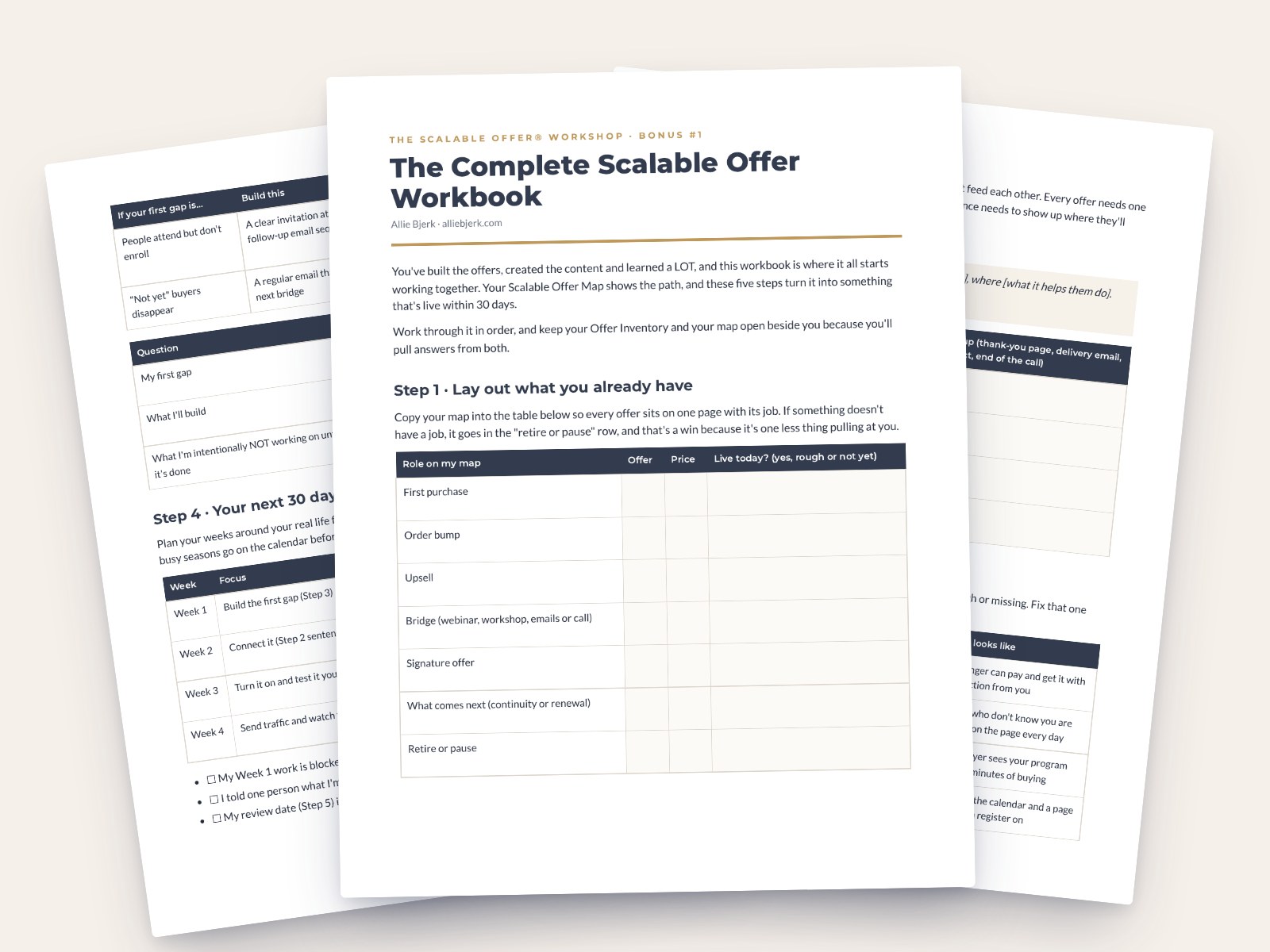 The Complete Scalable Offer Workbook pages