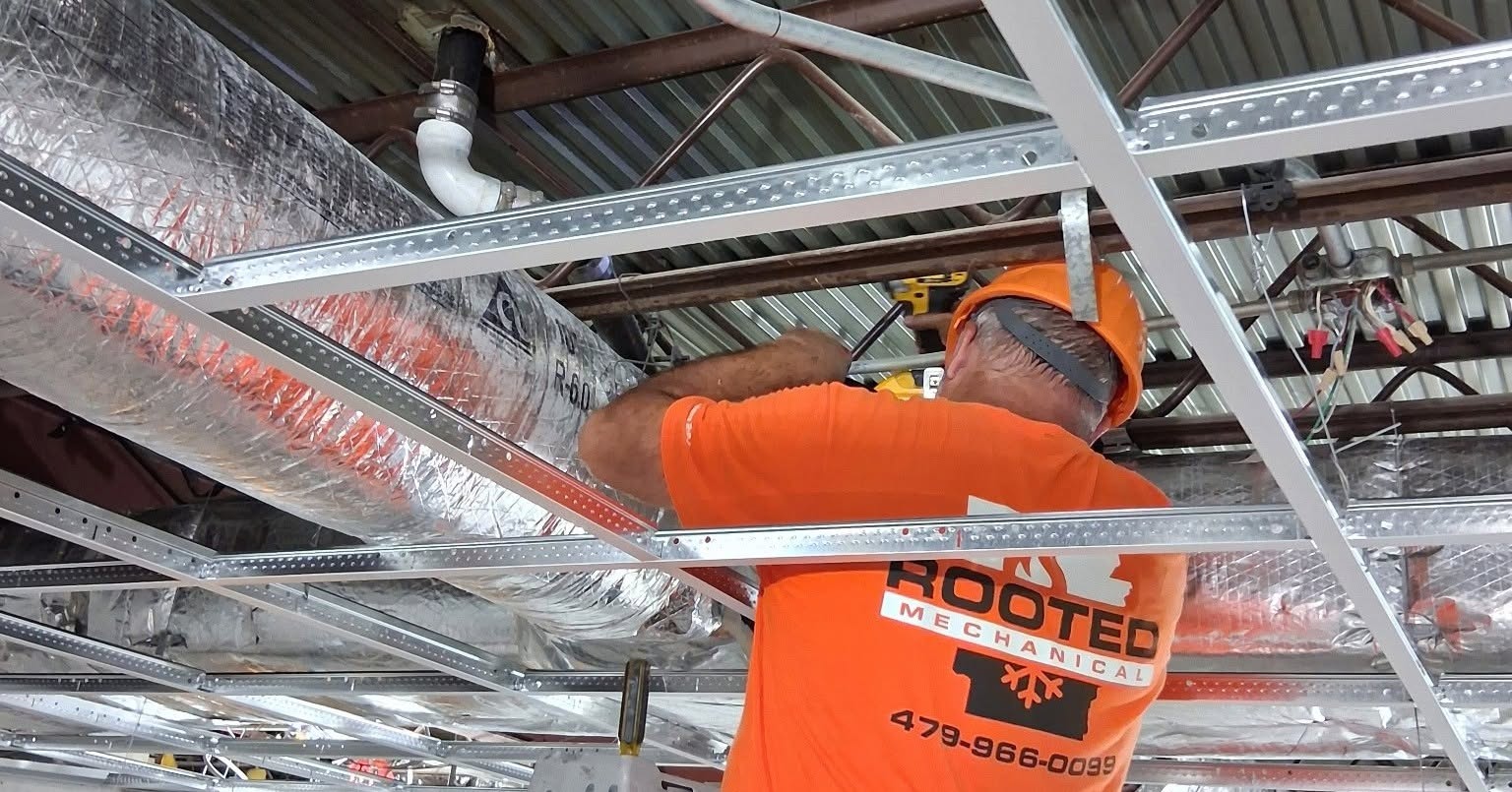 New construction HVAC jobsite in Northwest Arkansas