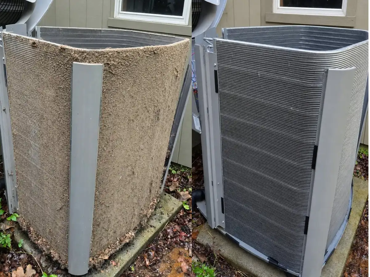 HVAC technician checking a system before summer heat in Northwest Arkansas