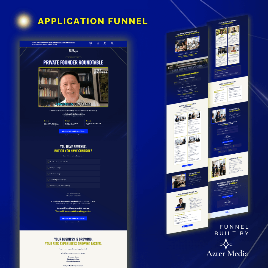 Application funnel design by Azter Media