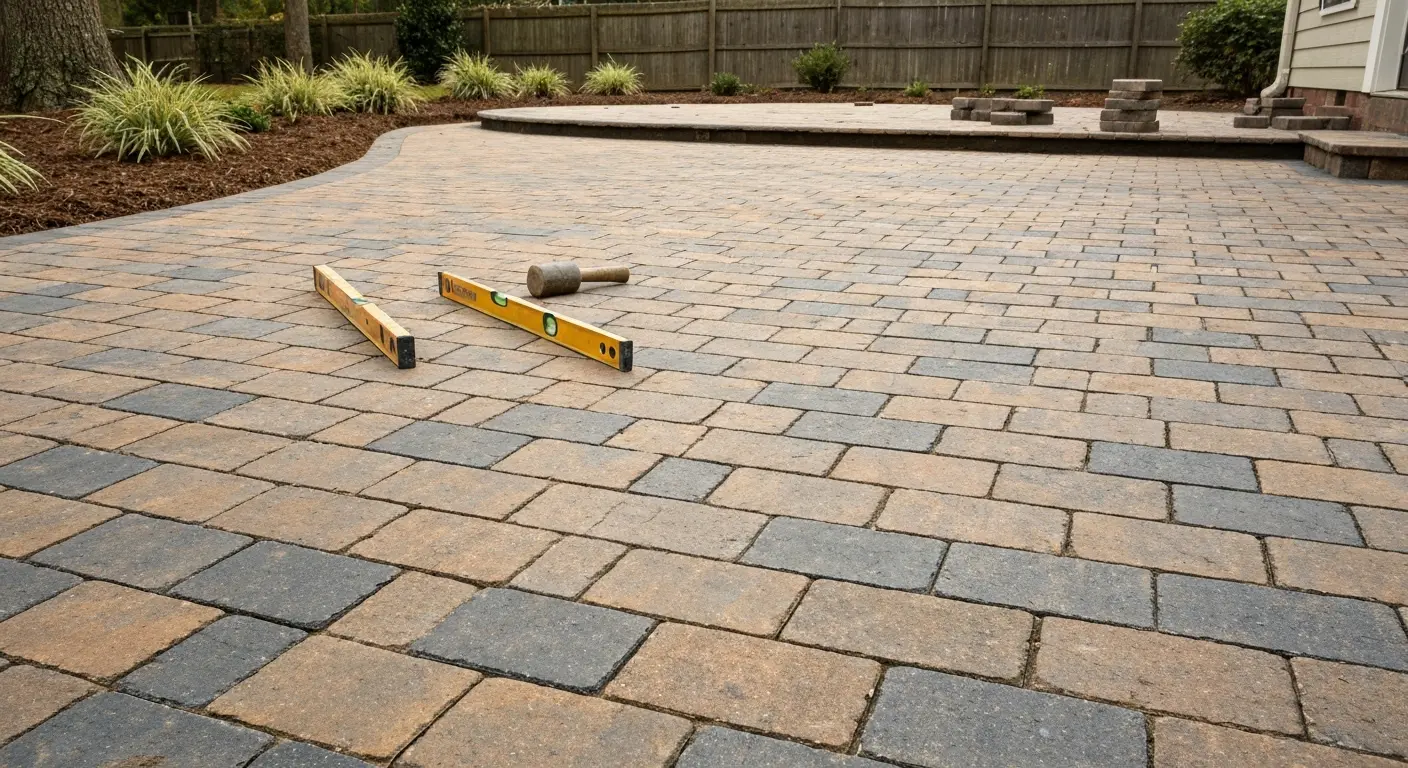 Hardscape patio installation