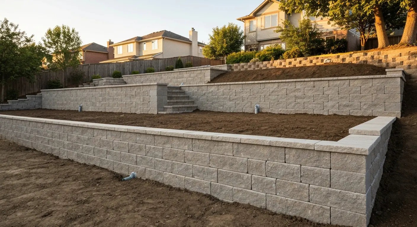 Retaining wall installation