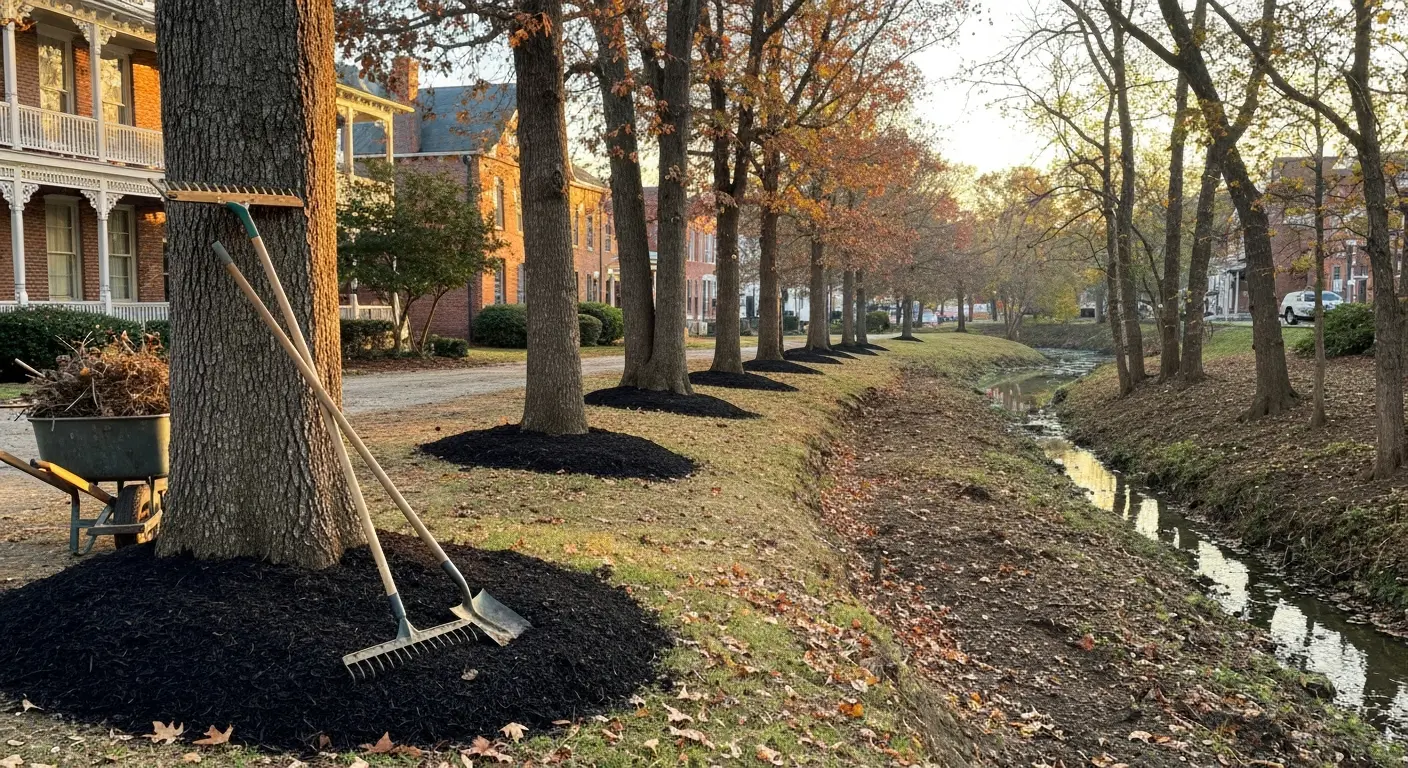 Seasonal cleanup and mulch installation