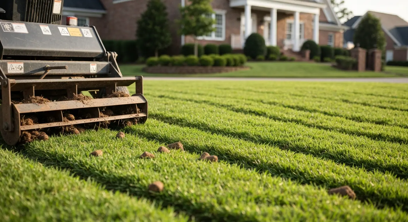 Aeration and dethatching work