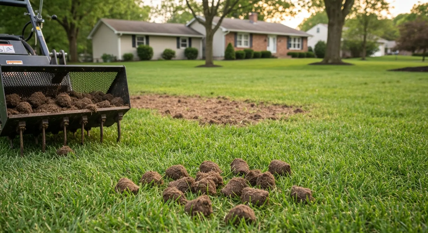 Aeration and dethatching service
