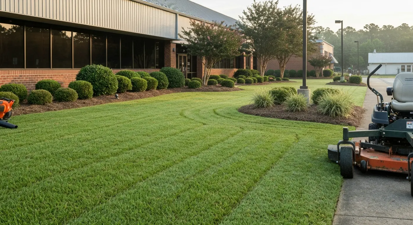 Commercial lawn maintenance