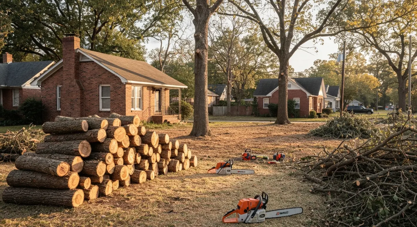 Fallen tree debris removal