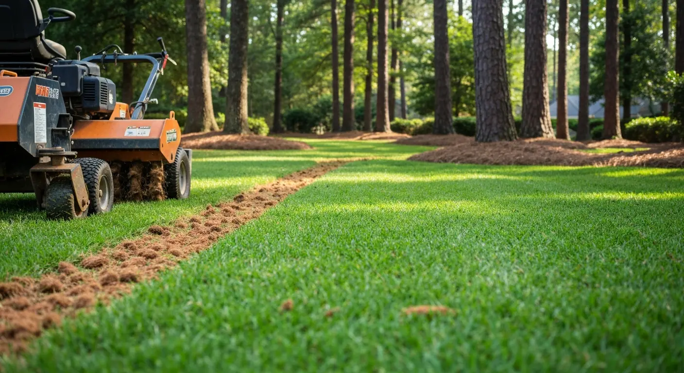 Aeration and dethatching service