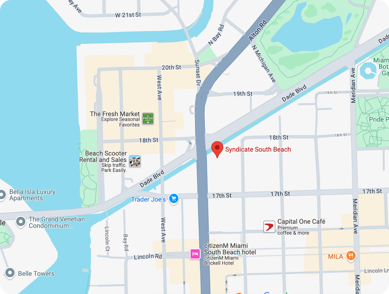 Syndicate South Beach Miami Map Visual