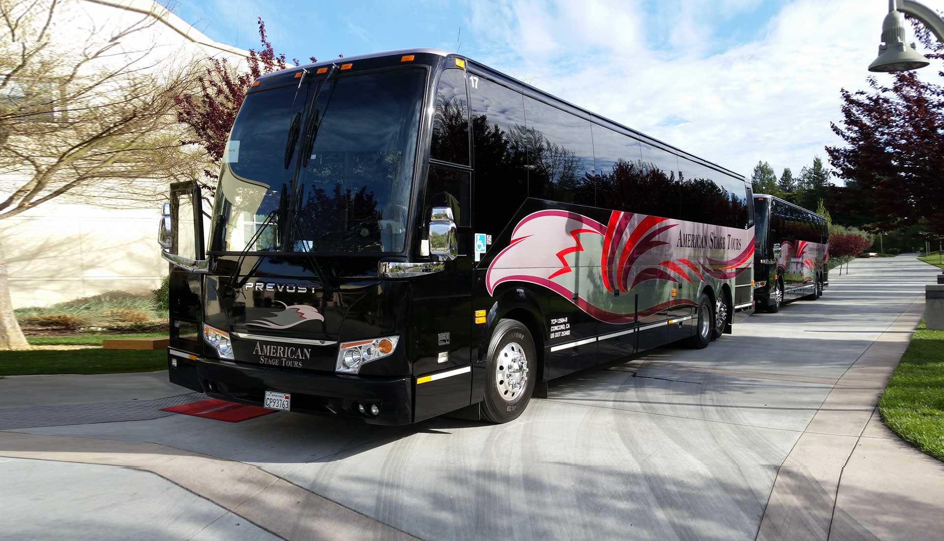 An American Stage Tours coach on tour.
