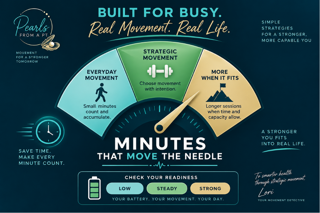 Minutes That Move the Needle framework showing accumulated movement, strategic movement and daily readiness. Minutes That Move the Needle framework showing accumulated movement, strategic movement and daily readiness.
