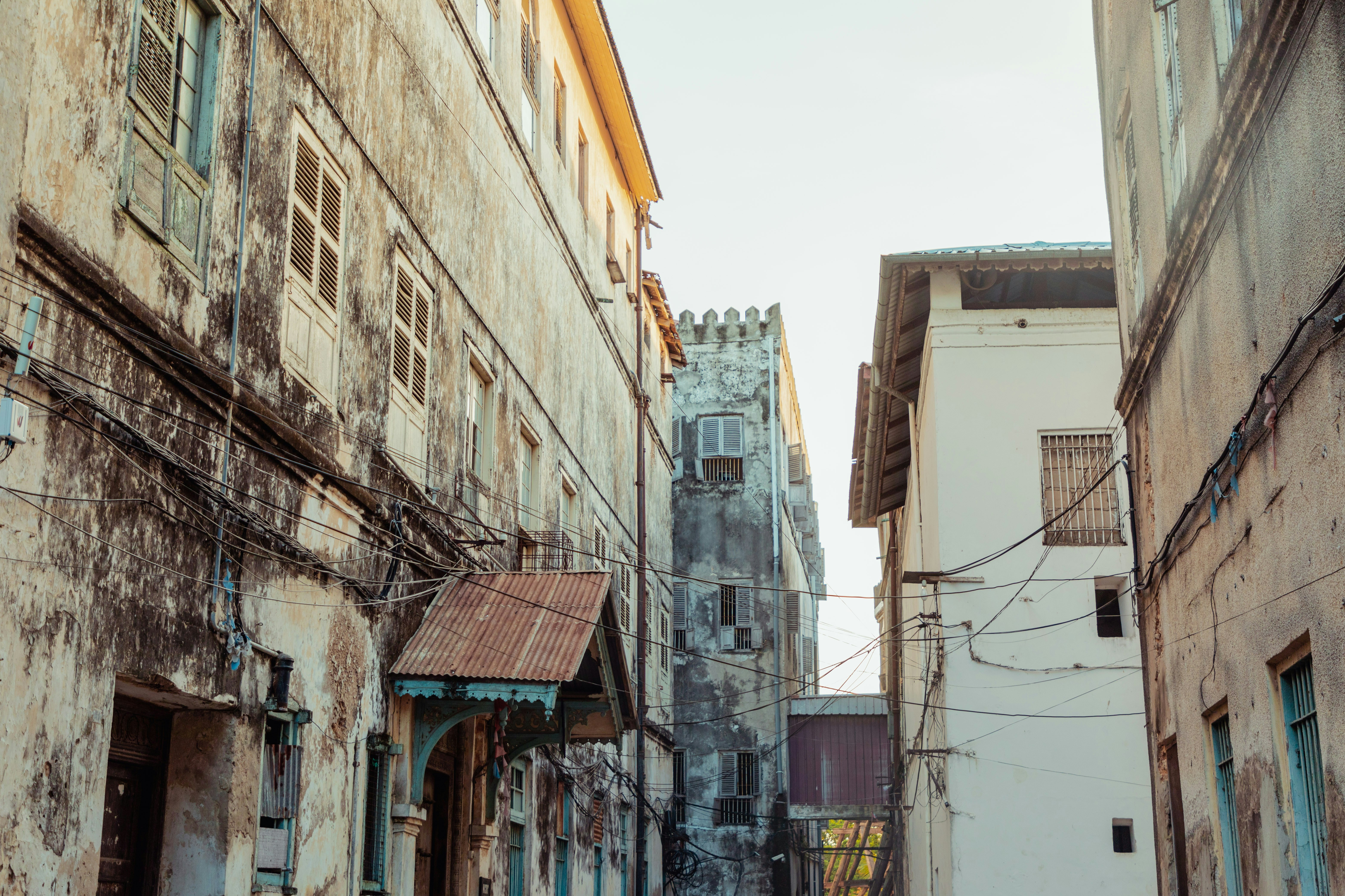 A street in the historic centre of Stone Town, Zanzibar