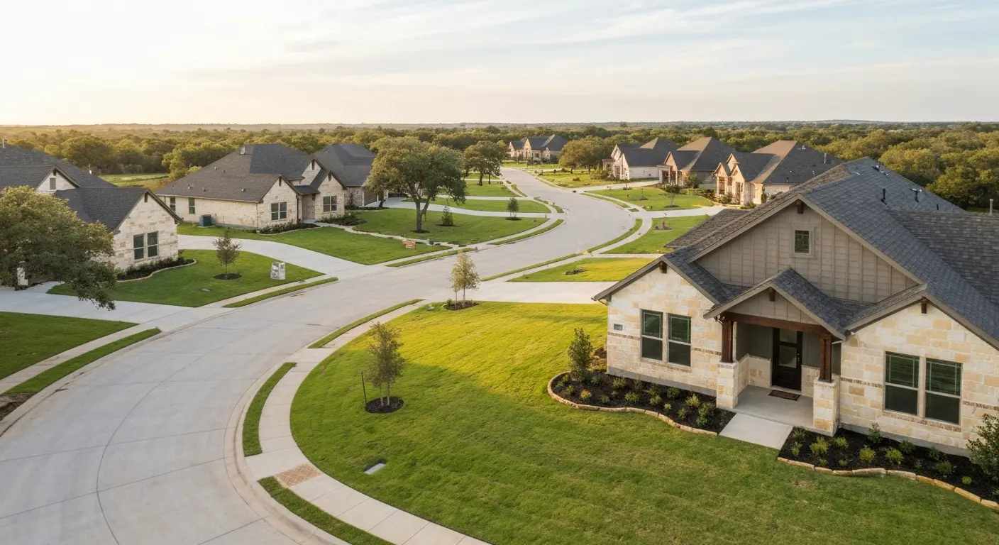 Master-planned community home construction in Seguin