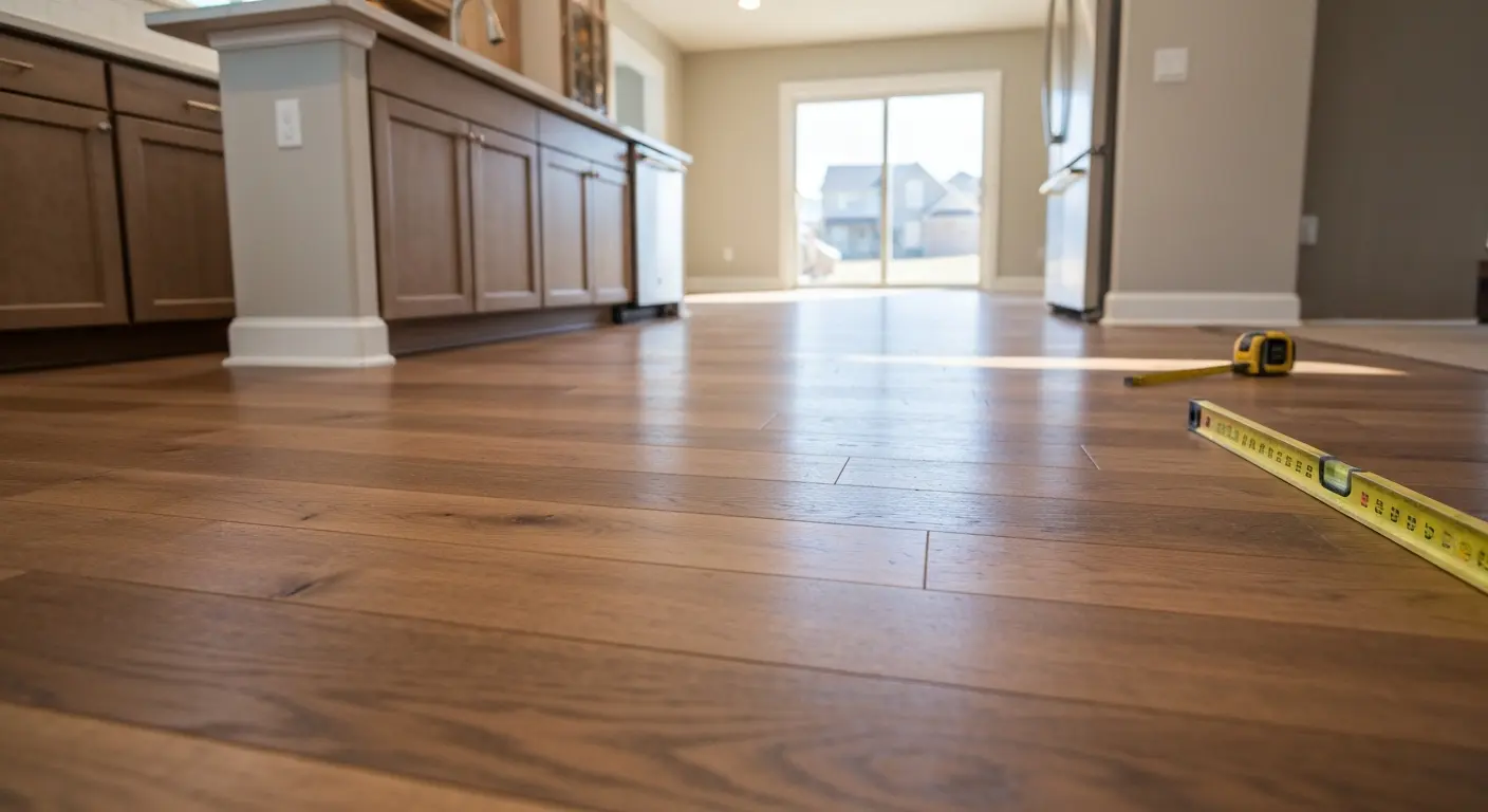 Engineered hardwood kitchen floor