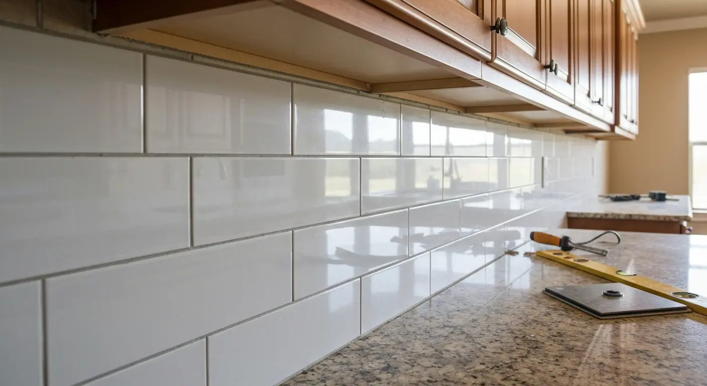 Kitchen backsplash installation