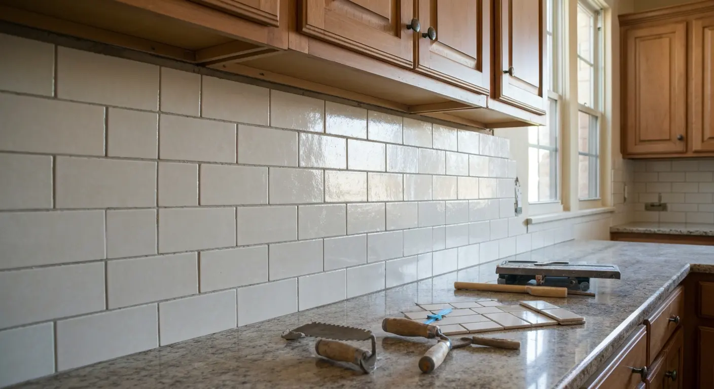 Kitchen backsplash installation