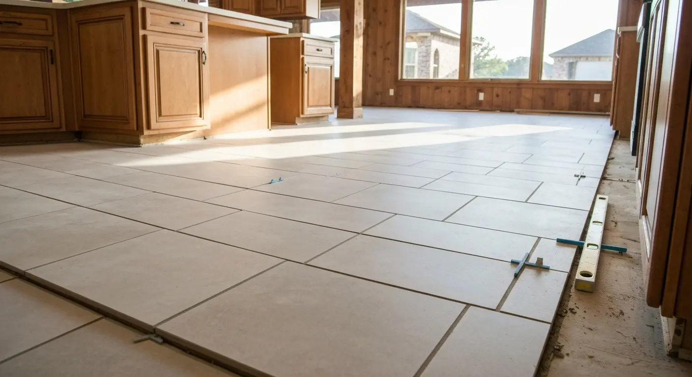 Ceramic tile kitchen floor