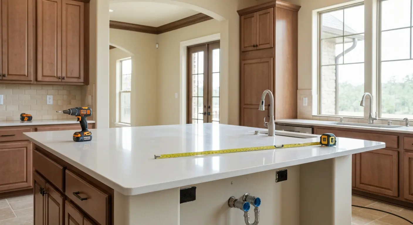 Island installation with utilities