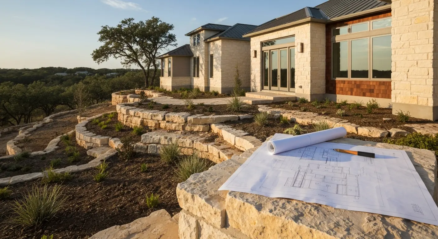 Custom home design on Hill Country lot