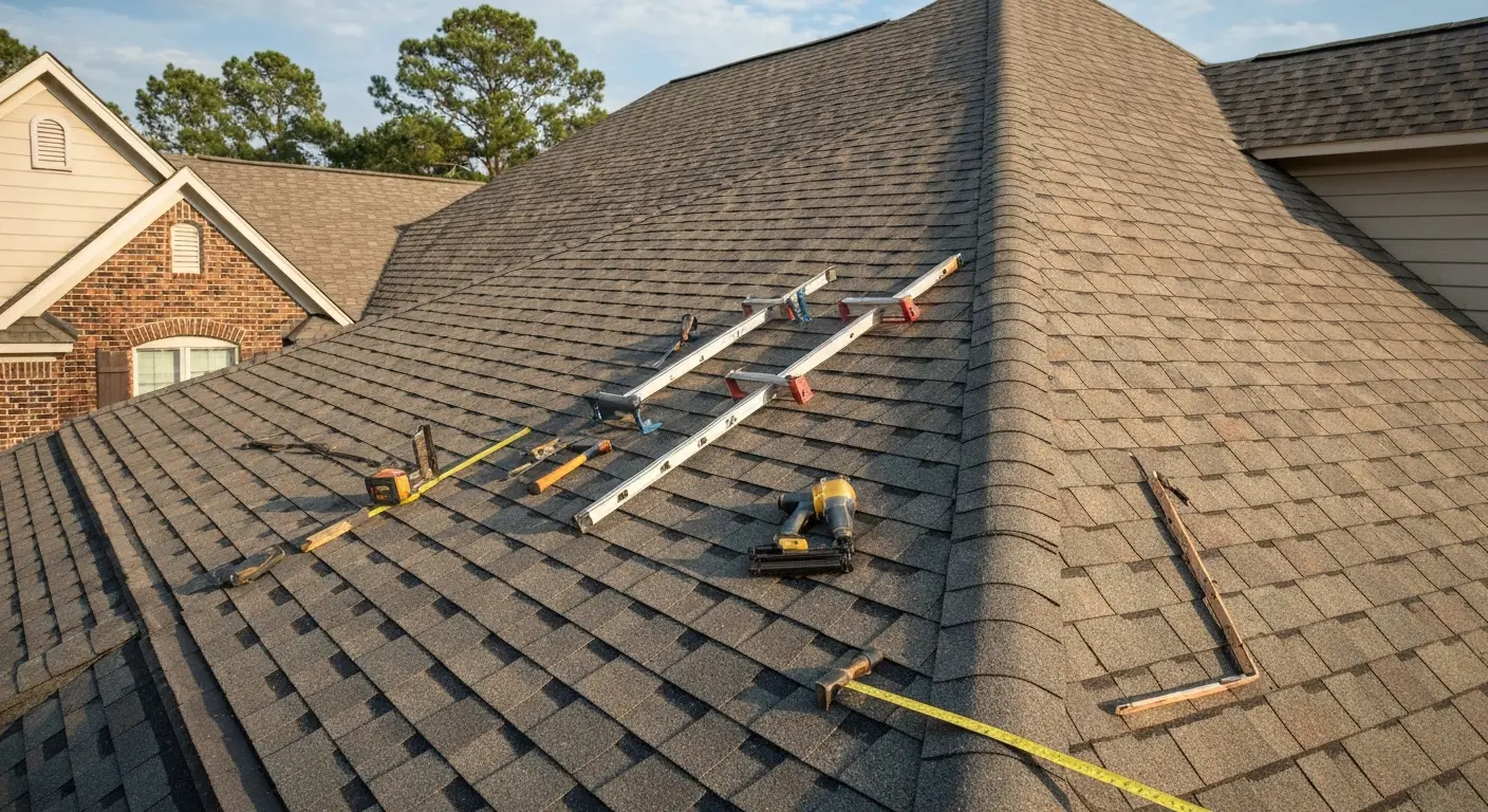 Residential roof repair project