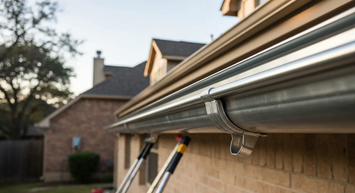 Metal guttering installation