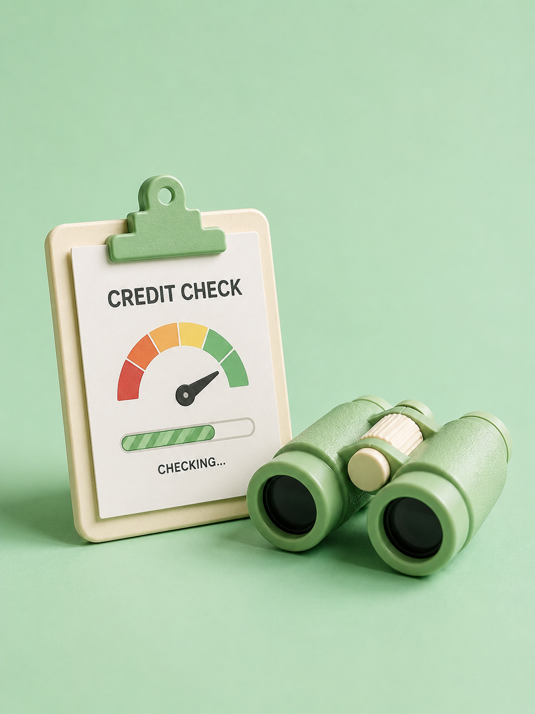 Credit check gauge and binoculars