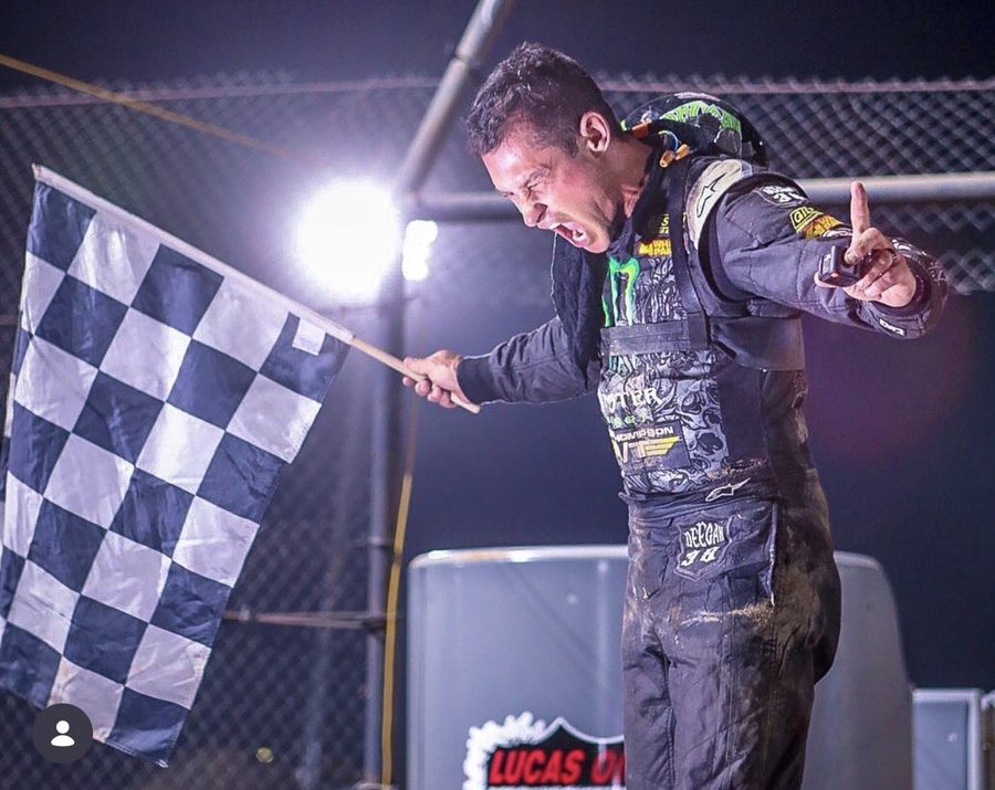 Monster Energy dirt-track racing win
