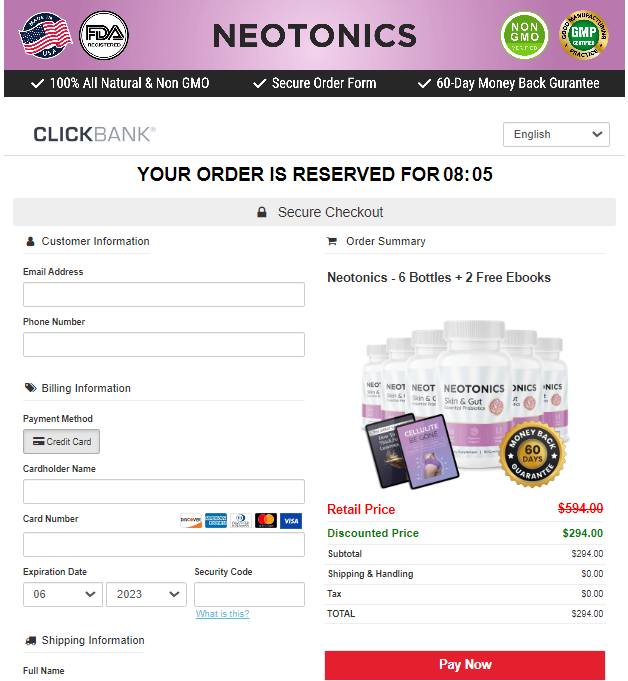 neotonics secure checkout