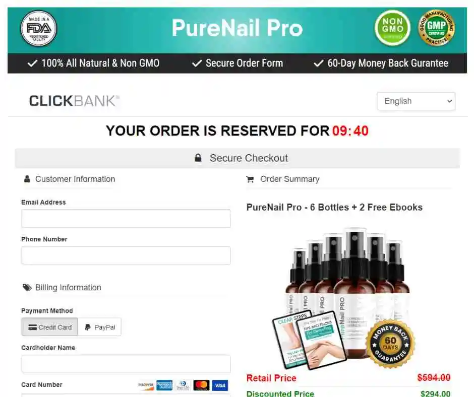 PureNail Pro Check Out Page