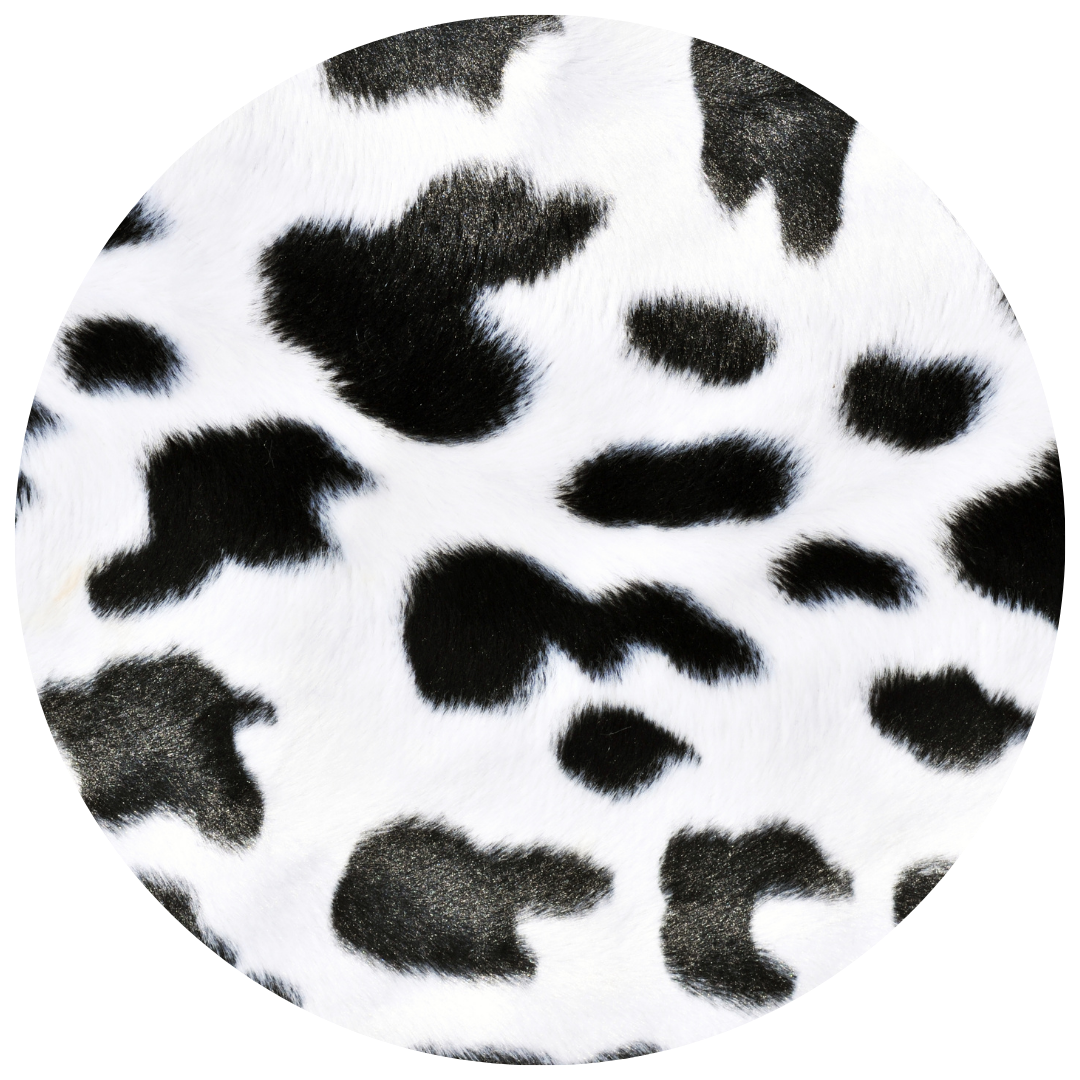 Fire sprinkler with black and white cow pattern for bold, custom interiors