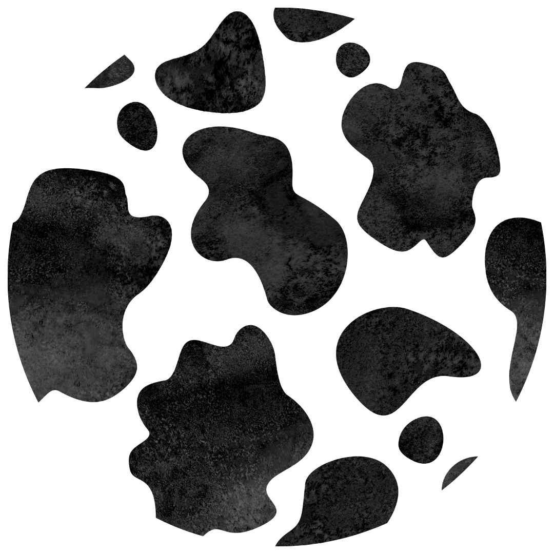 Fire sprinkler with black and white cow pattern for bold, custom interiors