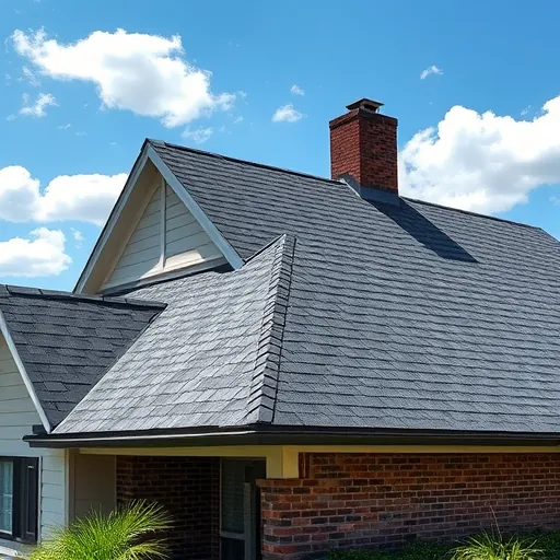 Perfectly installed roofing in Cahaba Heights AL features deep charcoal asphalt shingles and detailed craftsmanship.