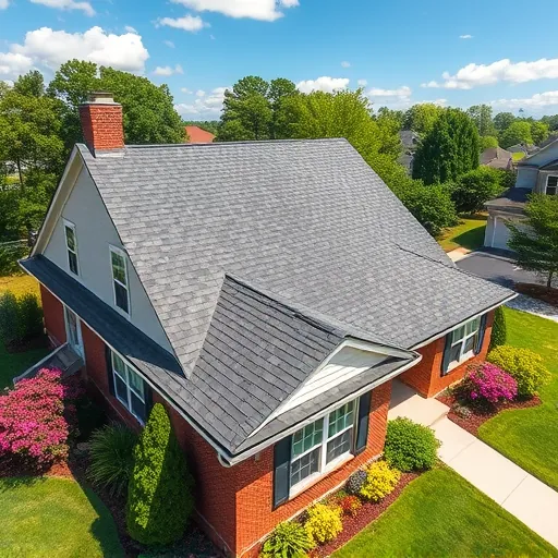 Freshly completed residential roof in Trussville AL, showcasing asphalt shingles, neat installations, and vibrant landscaping.