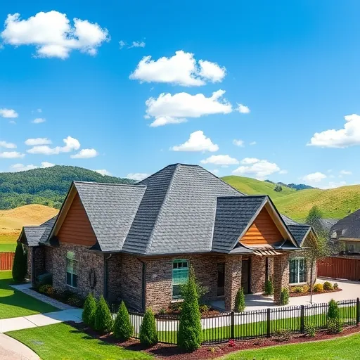 Completed roofing project in McCalla AL highlighting modern charcoal shingle roof and manicured suburban setting.