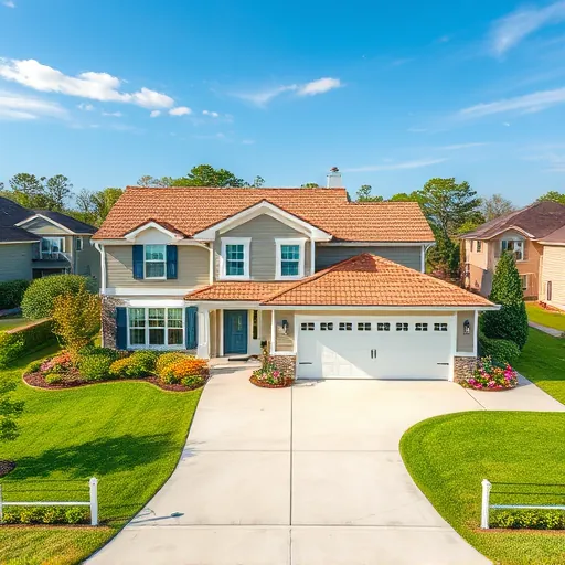 Newly completed residential roof with earthy shingles, lush lawns, landscaped gardens, and a peaceful suburban neighborhood in Lake Purdy Alabama