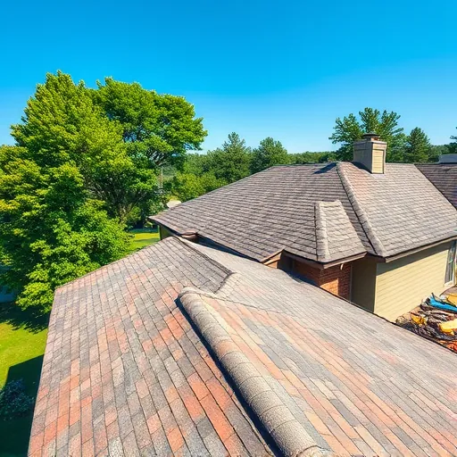 Freshly waterproofed residential roof in Trussville Alabama with seamless membrane, glossy sealant shingles, lush greenery, and clear sky